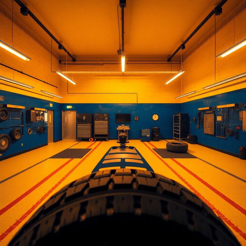 Modern tyre-fitting bay with Hunter Road Force balancer