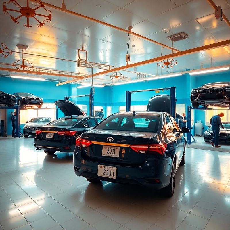 Wide view of four service bays at the pulseudelta.live workshop
